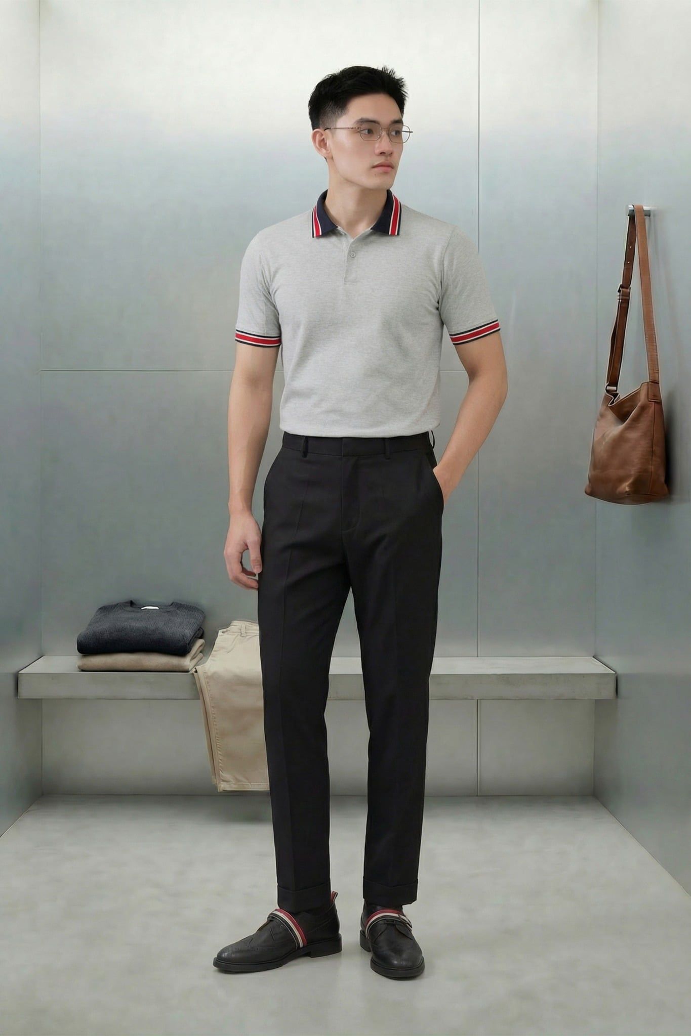 Áo Polo Slimfit The Gray Lineneck