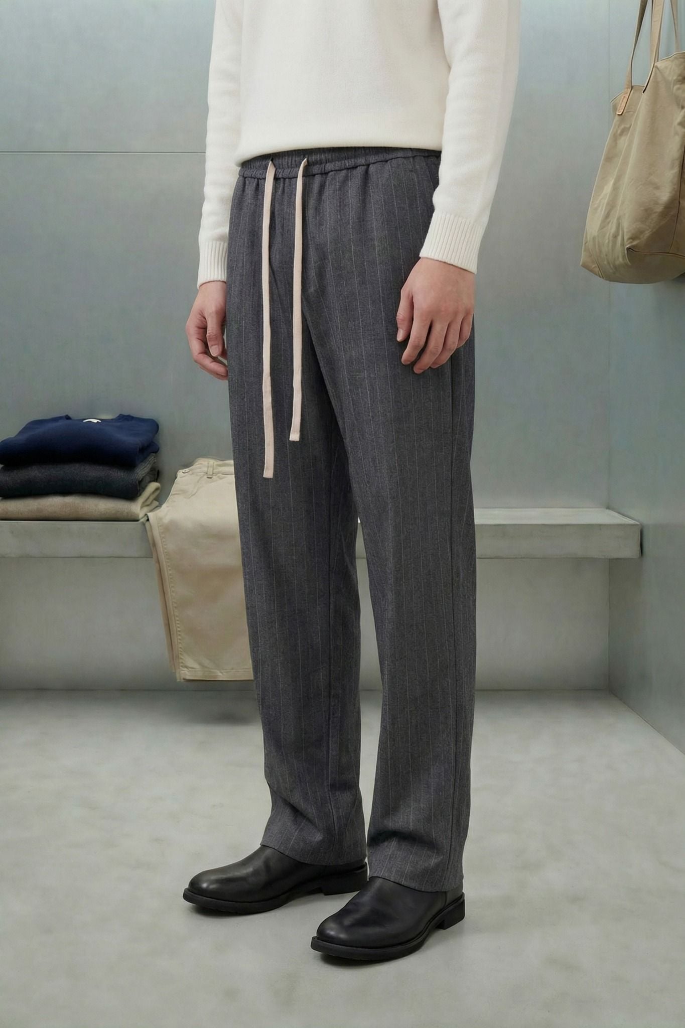  Quần Tây Relaxed Lưng Thun Sọc 