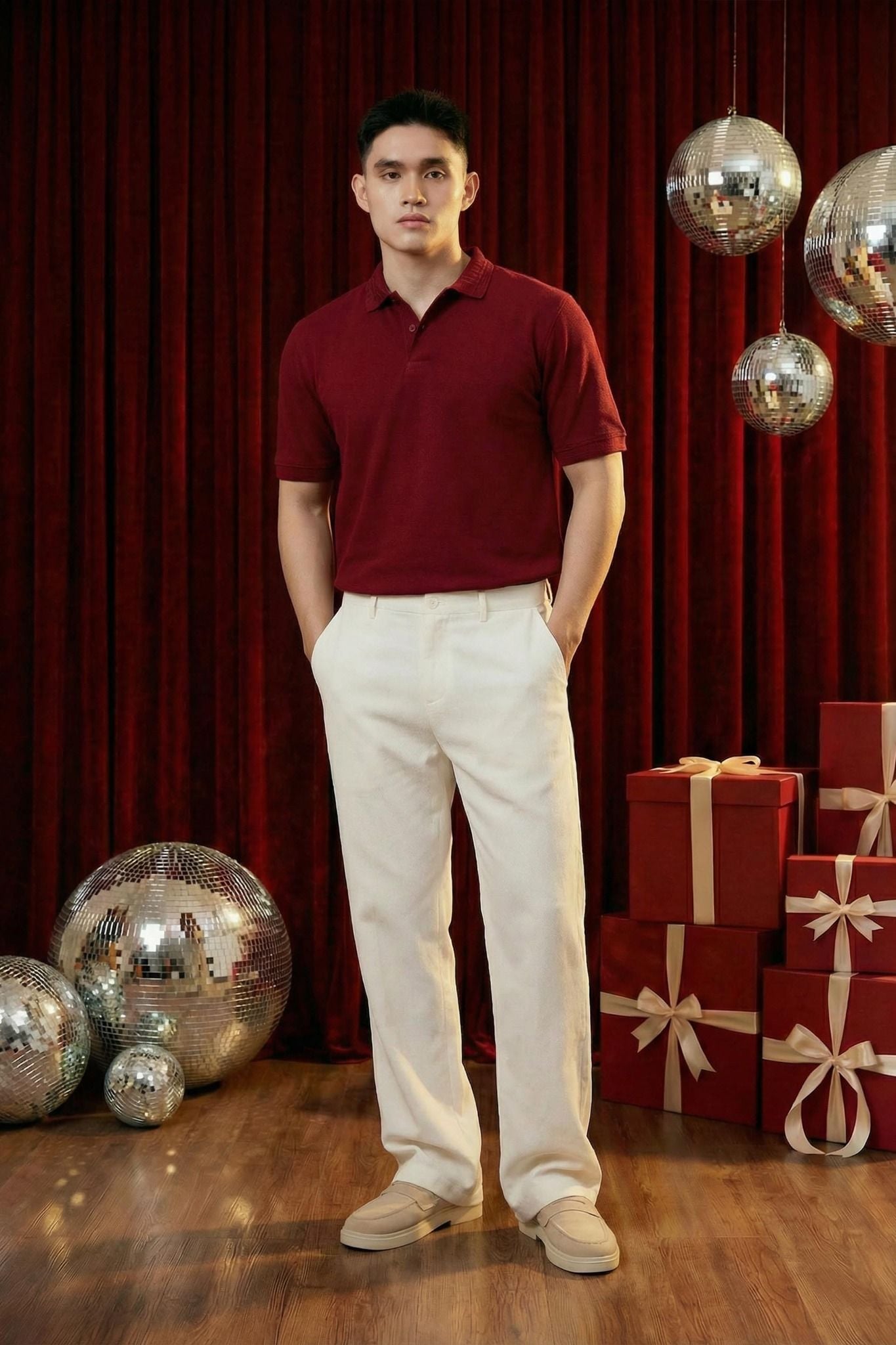 Quần Kaki Straight Essential Pant