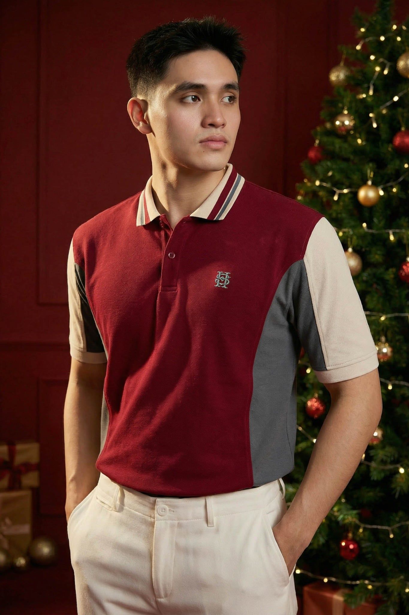  Áo Polo Regular Phối Màu Black The Shift 