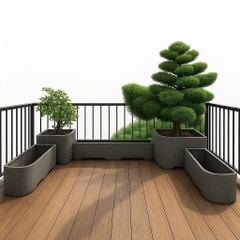 Bộ chậu composite sợi Fiber - Anber AURA Ban công - Sân thượng