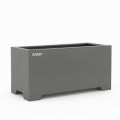 Chậu composite chữ nhật Anber AURA (Màu giả đá Smartline) + Chân đế cao