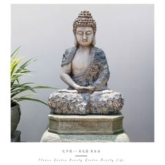 [LỌC SINH HỌC - 1 MẶT KÍNH] Hồ cá non bộ composite Anber Fish - Núi đá thác nước phong thủy