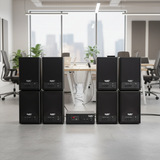 Dàn loa không dây treo tường: 01 amply A57-SG Goldsound + 8 loa không dây Goldsound V57-SG 57w