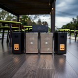 Dàn loa Sân khấu: 1 Amply A928 2 vùng âm lượng 1500w + 4 loa Goldsound V238 Gold 238w, loa được thiết kế riêng cho quán, bật lớn không tạp âm, miễn phí công lắp đặt, bảo hành dài hạn 5 năm.