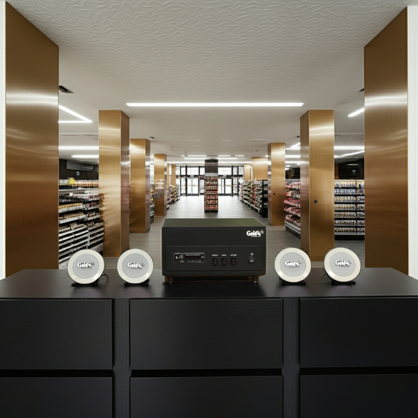 Dàn loa âm trần thông báo, phát nhạc nền tự động: A156PU Goldsound 200w + 4 loa âm trần VAT8, loa được thiết kế riêng cho quán, bật lớn không tạp âm, miễn phí công lắp đặt, bảo hành dài hạn 12 tháng