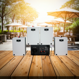 Dàn loa treo tường thông báo phát nhạc nền tự động: Amply A917 + 4 V70C