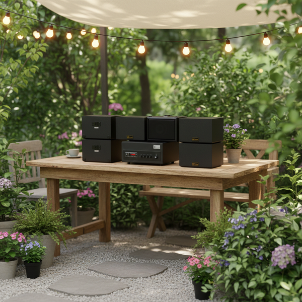 Dàn loa sân vườn: Amply A501 + 6 V25NT+ TRẦM