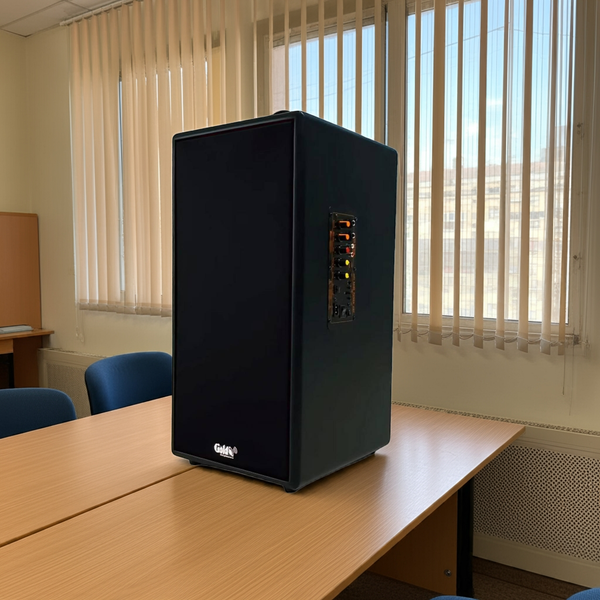 Loa trường học D165PU-PI  + 1 micro dây: pin 4-6h, công suất 165w, bass 20 cm, treble 10 cm, bluetooth 5.0, cổng cắm Micro, cổng rca, khe usb, thiết kế loa thùng gỗ cao 57 cm, rộng 28 cm, sâu 30 cm. Bảo hành 12 tháng