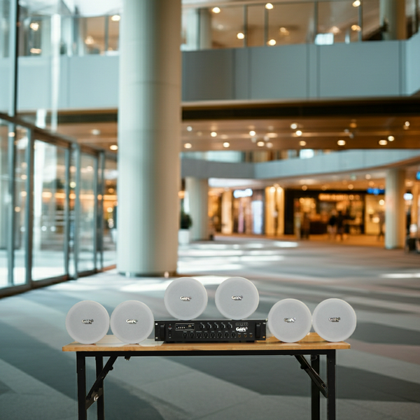 Dàn loa âm trần thông báo, phát nhạc nền tự động: A480F Goldsound 2 vùng âm lượng 480w + 6 loa âm trần VAT14, loa được thiết kế riêng cho quán, bật lớn không tạp âm, miễn phí công lắp đặt, bảo hành dài hạn 12 tháng