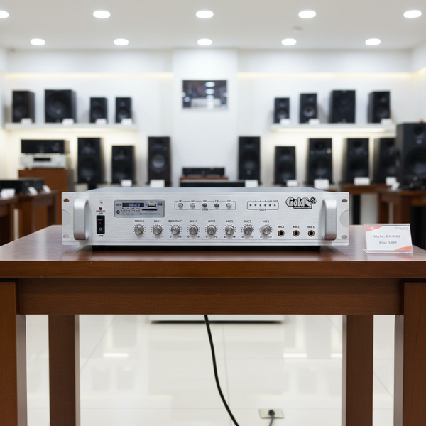 Amply A480E: âm ly phóng thanh (công suất 480w, 5 vùng bật/tắt, bluetooth, USB, SD Card, AUX)