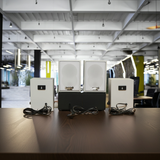 Dàn loa không dây treo tường, Loa thông báo, loa phát nhạc tự động: 01 amply A57 Goldsound + 4 loa không dây Goldsound V27 - 27w