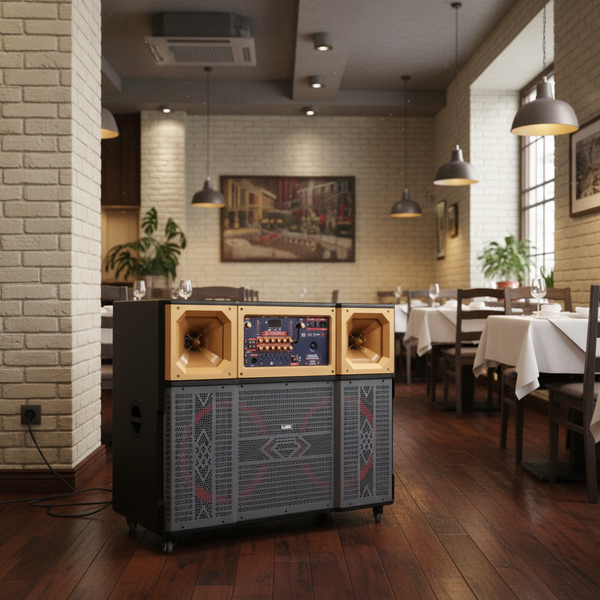 Loa kéo D1800 Goldsound (2 Bass 40cm, 1800w, kèm 2 Micro, pin 6-8H)