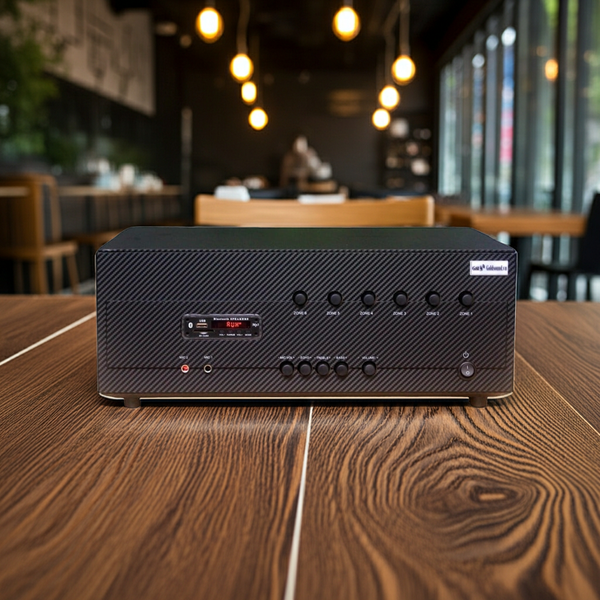 Amply A384 - DA - 6K: 6 phân vùng đầu ra (1200w, đủ kết nối Bluetooth, RCA, AV, USB)