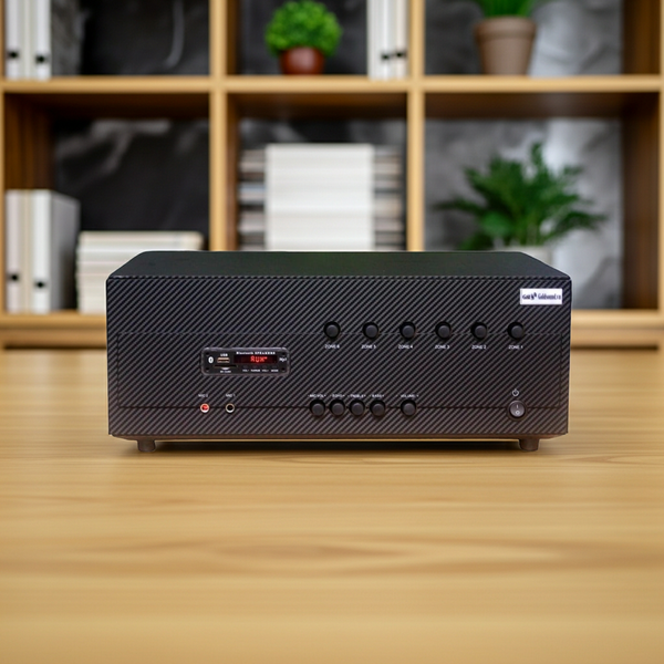 Amply A384 - TH - 6K : 6 phân vùng đầu ra (1200w, đủ kết nối Bluetooth, RCA, AV, USB)