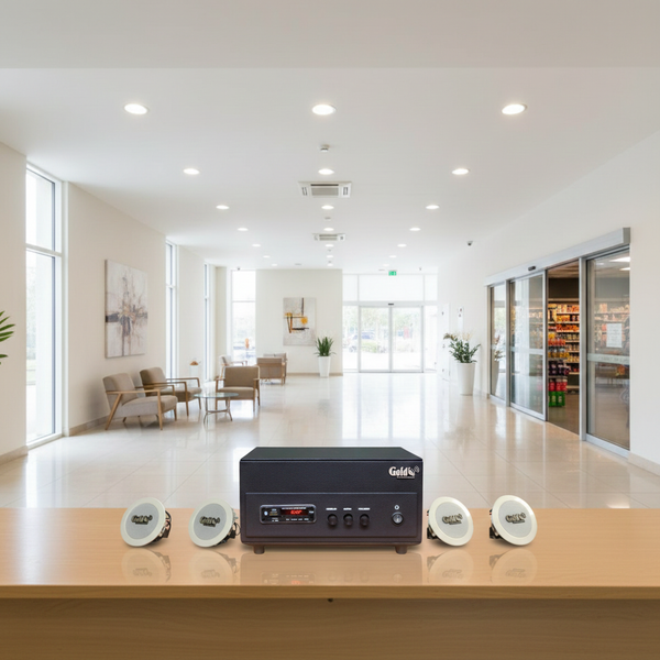 Dàn loa âm trần thông báo, phát nhạc nền tự động: A156PU Goldsound 200w + 4 loa âm trần VAT8, loa được thiết kế riêng cho quán, bật lớn không tạp âm, miễn phí công lắp đặt, bảo hành dài hạn 12 tháng