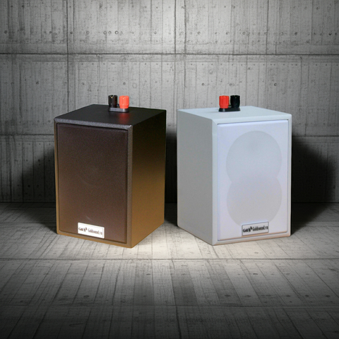 Loa vệ tinh treo tường Goldsound V12 Gold4cafe (1 loa) - công suất 12w, củ loa toàn dải cả âm Bass &Tress 3 inch, loa được thiết kế đập chậm để phù hợp với style quán dịch vụ, kích thước (Rộng*Cao*Sâu): 13*18*12.5 cm; chất liệu thùng gỗ 100%