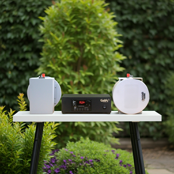 Dàn loa âm trần thông báo phát nhạc nền: 1 Amply A2.0 + 2 loa âm trần thông báo phát nhạc nền tự động VAT12, loa được thiết kế riêng cho quán, bật lớn không tạp âm, bảo hành dài hạn 5 năm.