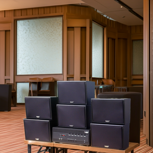 Dàn loa treo tường: Amply A384PU - 6K + 6 V130PU, Amply 4 - 6 vùng âm lượng, loa được thiết kế riêng, bật lớn không tạp âm, miễn phí công lắp đặt, bảo hành dài hạn 5 năm.