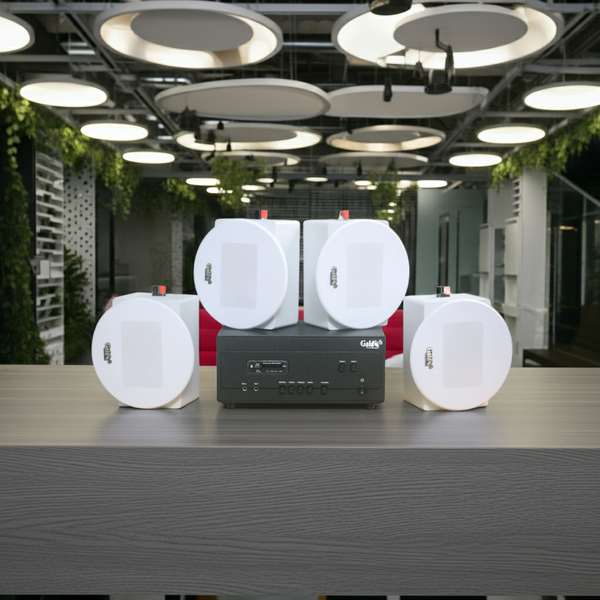 Dàn loa âm trần thông báo, phát nhạc nền tự động: A907PU-2K Goldsound 2 vùng âm lượng 900w + 4 loa Goldsound VAT38, loa được thiết kế riêng cho quán, bật lớn không tạp âm, miễn phí công lắp đặt, bảo hành dài hạn 5 năm.