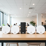 Dàn loa âm trần: 1 AMT384 + 4 VAT28, loa được thiết kế riêng cho quán, bật lớn không tạp âm, miễn phí công lắp đặt, bảo hành dài hạn 5 năm.