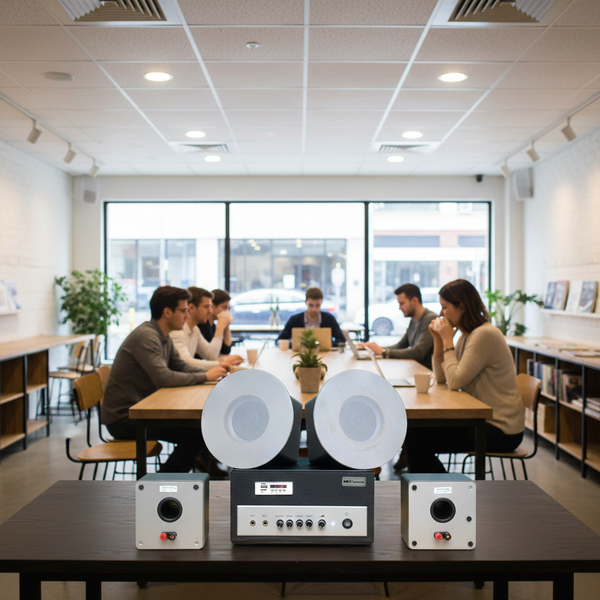 Loa âm trần thông báo, phát nhạc nền tự động: (Từ 40-90m2) (Amply A400+ 4c VAT25)