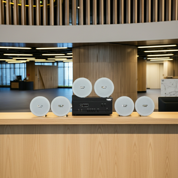 Dàn loa âm trần thông báo, phát nhạc nền tự động: A907PU-2K Goldsound 2 vùng âm lượng 900w + 6 loa âm trần VAT14, loa được thiết kế riêng cho quán, bật lớn không tạp âm, miễn phí công lắp đặt, bảo hành dài hạn 12 tháng