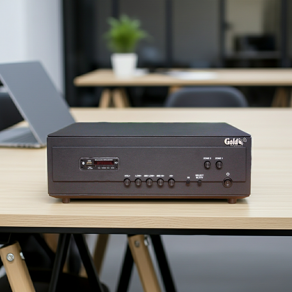 Cục đẩy công suất A958PU_SG-2K Goldsound (công suất 2000w, 2 phân vùng đầu ra, đủ kết nối Bluetooth, RCA, AV, USB)