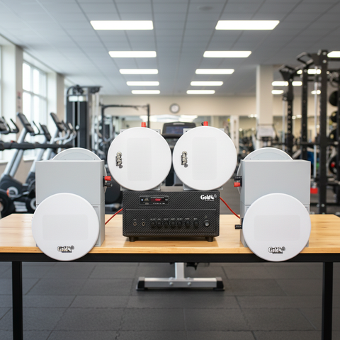 [Diện tích 100m2 + 2 Kênh] Loa thông báo, loa phát nhạc nền tự động Gold4cafe DA 6.0 (01 amply + 06 loa âm trần), Amply 2 vùng âm lượng, loa được thiết kế riêng cho quán, bật lớn không tạp âm, bảo hành dài hạn 5 năm.