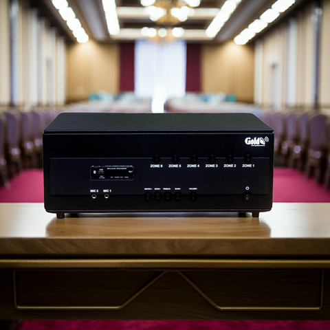 Amply A384PU - 6K: 6 phân vùng đầu ra (1200w, đủ kết nối Bluetooth, RCA, AV, USB) chuyên dụng cho quán cafe, nhà hàng