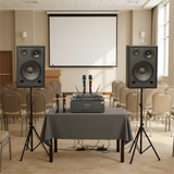 Dàn loa Karaoke gia đình, sân khấu S255 (2 loa Full Bass 30 + 1 cục đẩy 1200w + vang V1 + 2 micro không dây M1) - Hàng trưng bày đồng giá cuối năm