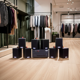 Dàn loa thông báo phát nhạc nền tự động Gold4cafe 8.0 (01 amply + 08 loa treo tường), Amply 2 vùng âm lượng, loa được thiết kế riêng cho quán, bật lớn không tạp âm, bảo hành dài hạn 5 năm.