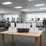 Loa treo tường thông báo phát nhạc nền tự động Gold4cafe 10.0 bản màu trắng (01 amply + 10 loa), Amply 1200w - 2 vùng âm lượng, loa được thiết kế riêng cho quán, bật lớn không tạp âm, bảo hành dài hạn 5 năm.