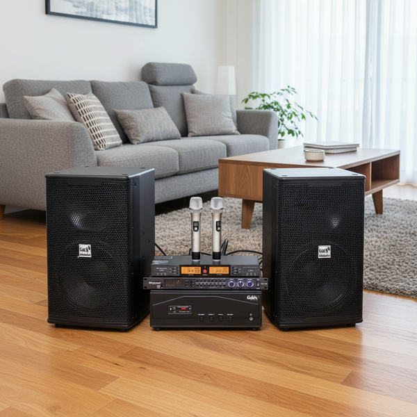 Dàn âm thanh M258 Pro: Đẩy 1200w + 2 V258 + 1 Vang + 2 Micro