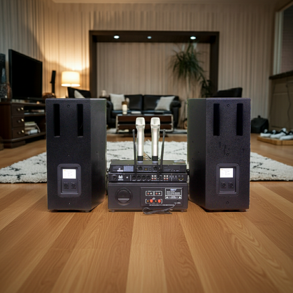 Dàn âm thanh M258 Pro: Đẩy 1200w + 2 V258 + 1 Vang + 2 Micro