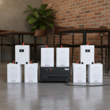 Loa treo tường thông báo phát nhạc nền tự động Gold4cafe 8.0 (01 amply + 08 loa treo tường màu trắng), Amply 2 vùng âm lượng, loa được thiết kế riêng cho quán, bật lớn không tạp âm, bảo hành dài hạn 5 năm.