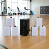 Loa treo tường thông báo phát nhạc nền tự động Gold4cafe AM6.0 (01 amply + 06 loa treo tường màu trắng), loa được thiết kế riêng cho quán, bật lớn không tạp âm, bảo hành dài hạn 5 năm.