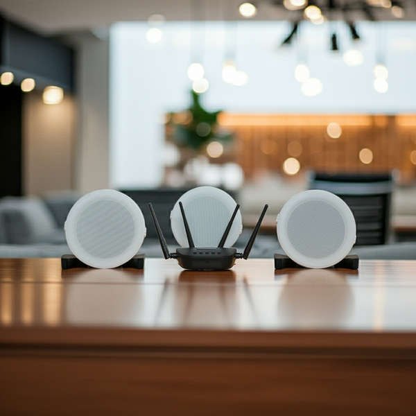 Loa âm trần không dây ATR90: (01 bộ phát + 3 loa âm trần không dây 15w)