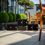 Dàn loa sân vườn: Amply A154PU Goldsound 150w + 6 loa Goldsound ngoài trời V101-NT - 15w, loa được thiết kế riêng cho quán, bật lớn không tạp âm,  không bao gồm công lắp đặt, bảo hành 12 tháng