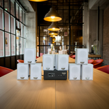 Dàn loa không dây treo tường, Loa thông báo, loa phát nhạc tự động: 01 amply A57 Goldsound + 8 loa không dây Goldsound V27 - 27w