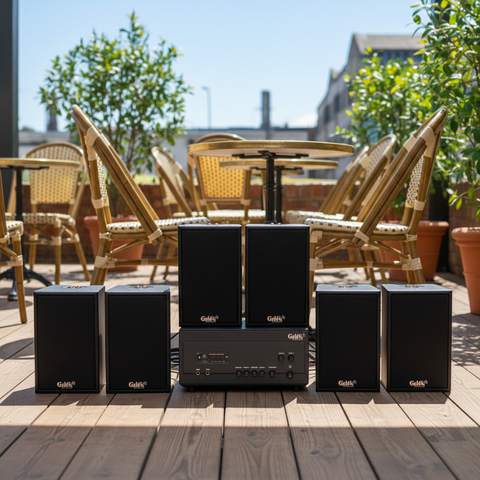 [Diện tích 120m2 + 02 Kênh] Amply A907PU-2K Goldsound 2 vùng âm lượng 900w + 6 loa Goldsound V40C - 40w, loa được thiết kế riêng cho quán, bật lớn không tạp âm, miễn phí công lắp đặt, bảo hành dài hạn 5 năm