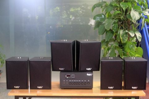 [Diện tích 120m2 + 02 Kênh] A384PU-2K Goldsound 380w + 6 loa Goldsound V55C 55w, loa được thiết kế riêng cho quán, bật lớn không tạp âm, miễn phí công lắp đặt, bảo hành dài hạn 5 năm