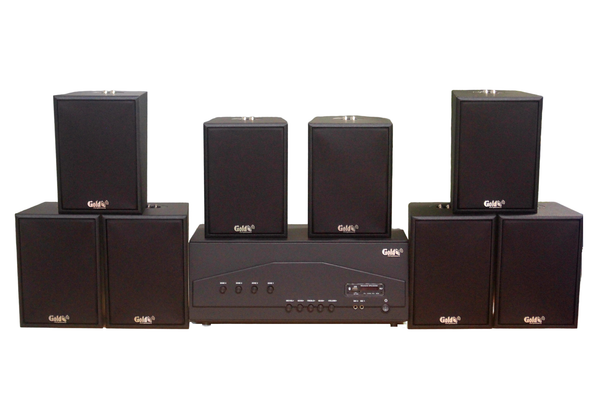 Dàn loa treo tường thông báo, phát nhạc nền tự động: Amply A917PU-4K 4 vùng âm lượng 1500w + 8 loa Goldsound treo tường V55C 55w, loa được thiết kế riêng cho quán, bật lớn không tạp âm, miễn phí công lắp đặt, bảo hành dài hạn 5 năm.