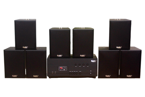 [Diện tích 160m2 + 04 Kênh] Loa thông báo, loa phát nhạc nền tự động A384PU-4K Goldsound 4 vùng âm lượng 800w + 8 loa Goldsound V55C 55w, loa được thiết kế riêng cho quán, bật lớn không tạp âm, miễn phí công lắp đặt, bảo hành dài hạn 5 năm.