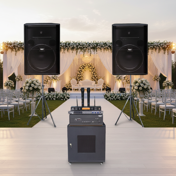 Dàn âm thanh sân khấu, hội trường, karaoke V358PU Goldsound (loa V358PU, cục đẩy A958PU-2K, Micro không dây, vang...)