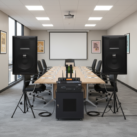 Dàn âm thanh sân khấu, hội trường, karaoke V358PU Goldsound (loa V358PU, cục đẩy A958PU-2K, Micro không dây, vang...)