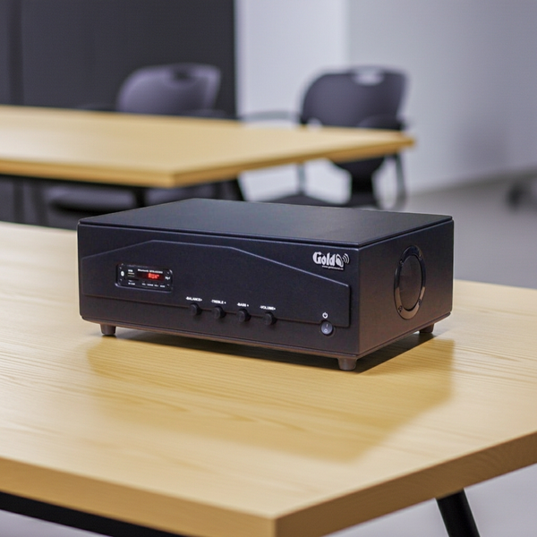 Amply A918PU-2K_DA Goldsound (2 phân vùng đầu ra, 1200w, đủ kết nối Bluetooth, RCA, AV, USB)