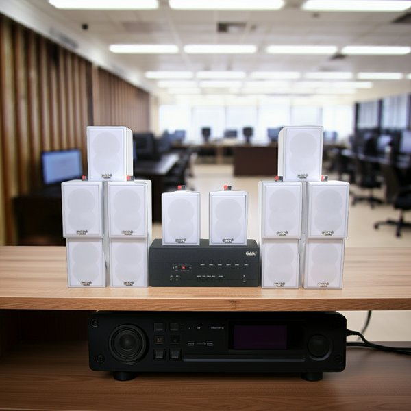 Amply A384PU_TH - 6K: 6 phân vùng đầu ra (1200w, đủ kết nối Bluetooth, RCA, AV, USB)