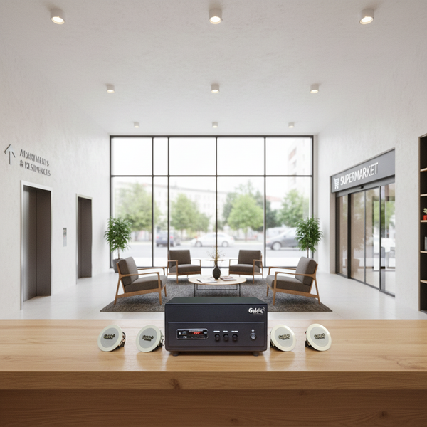 Dàn loa âm trần thông báo, phát nhạc nền tự động: A156PU Goldsound 200w + 4 loa âm trần VAT8, loa được thiết kế riêng cho quán, bật lớn không tạp âm, miễn phí công lắp đặt, bảo hành dài hạn 12 tháng