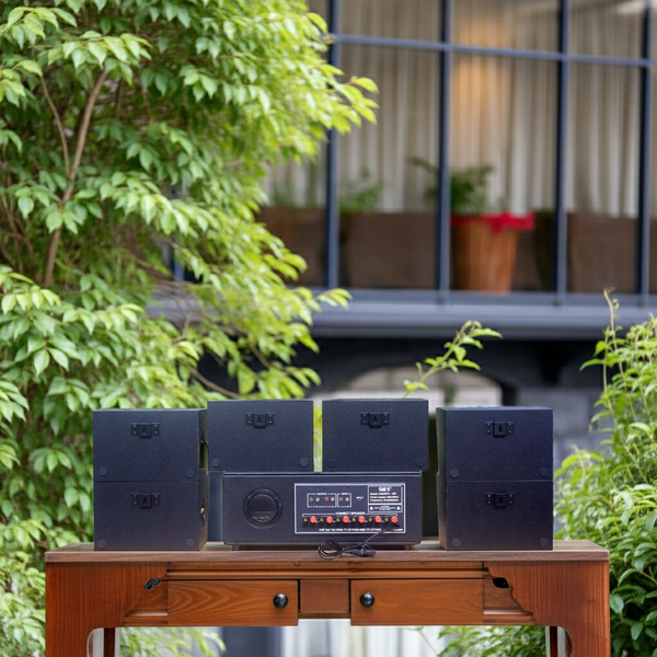 Dàn loa treo tường thông báo phát nhạc nền tự động: A384PU-6K 6 vùng âm lượng 1200w + 6 loa ngoài trời V50NT 50w, Amply 4 - 6 vùng âm lượng, loa được thiết kế riêng cho quán, bật lớn không tạp âm, miễn phí công lắp đặt, bảo hành 12 tháng